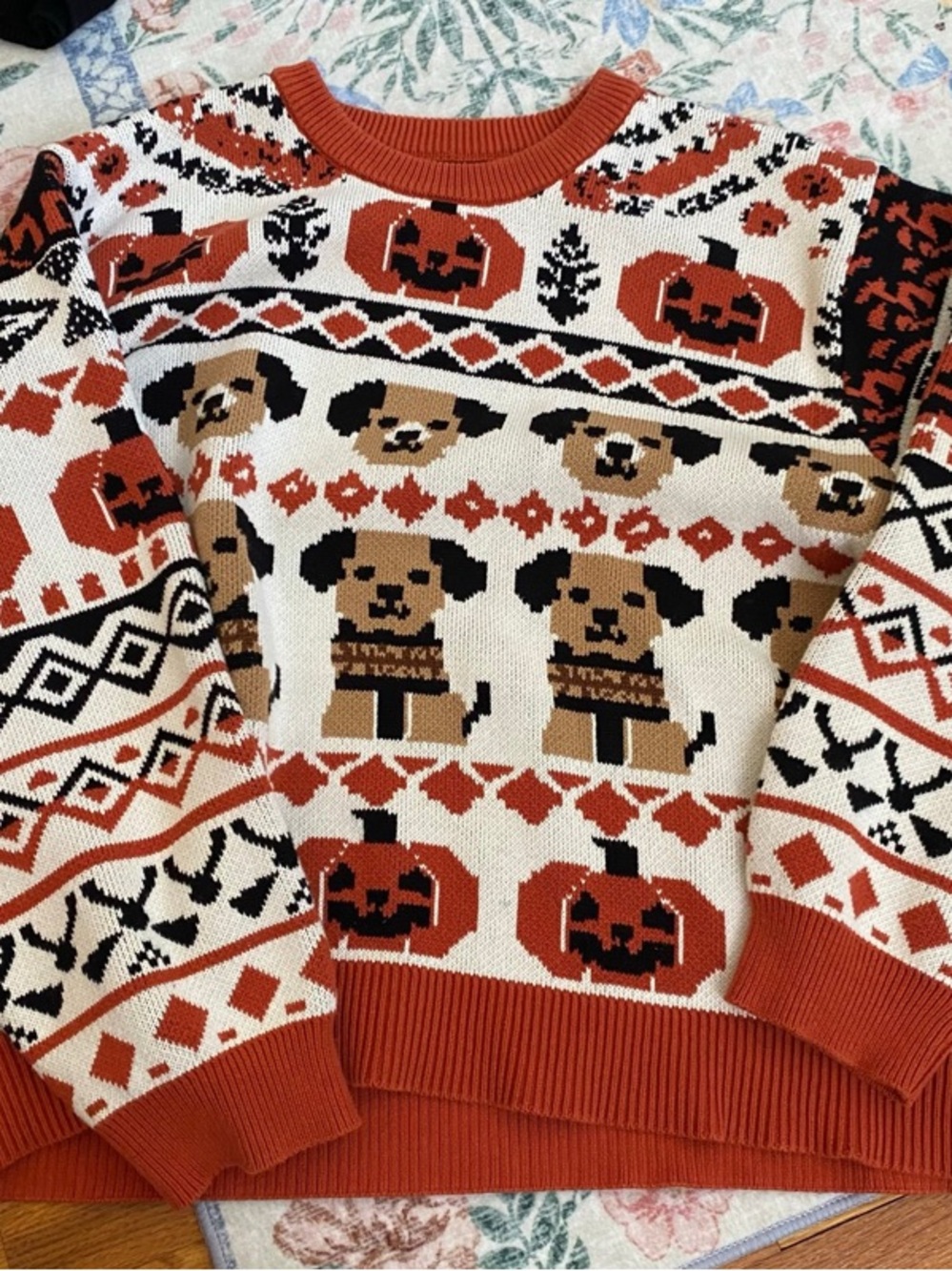 Shiny by Nature XXL Pumpkin Dog Halloween Sweater